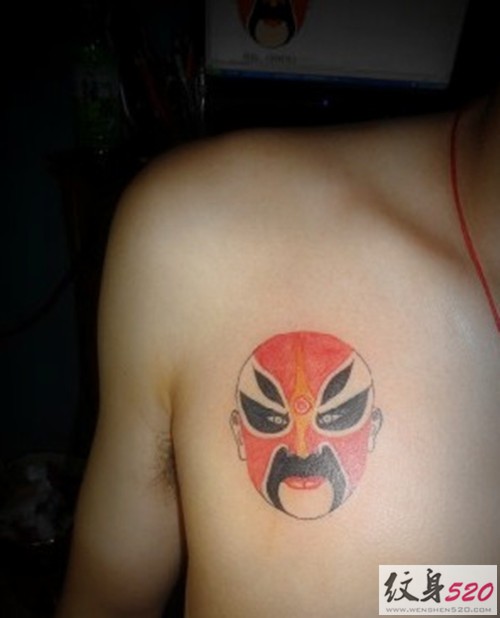 传统元素之戏剧脸谱纹身