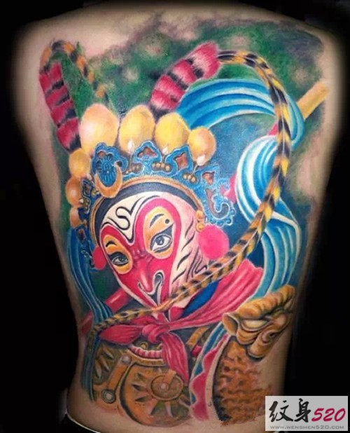 满背齐天大圣孙悟空纹身图案