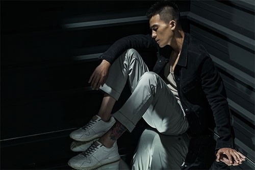 欧豪的腿部时尚纹身