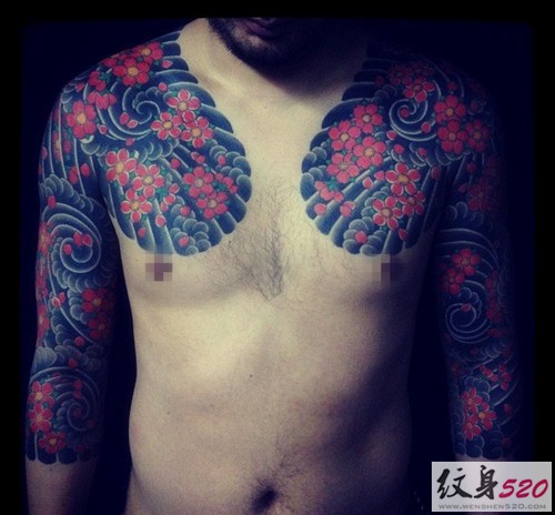 帅气时尚的男性半甲纹身