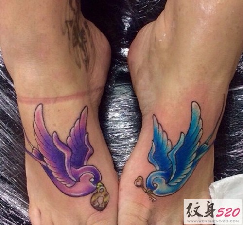 特色经典双燕纹身图片