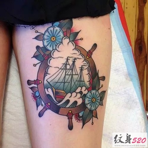 欧美潮流  new school纹身