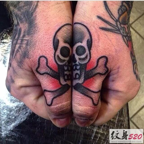 男生搞怪的手指纹身图案大全