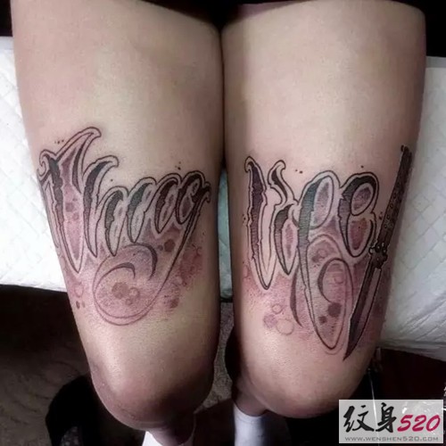 时尚潮流花体字母纹身