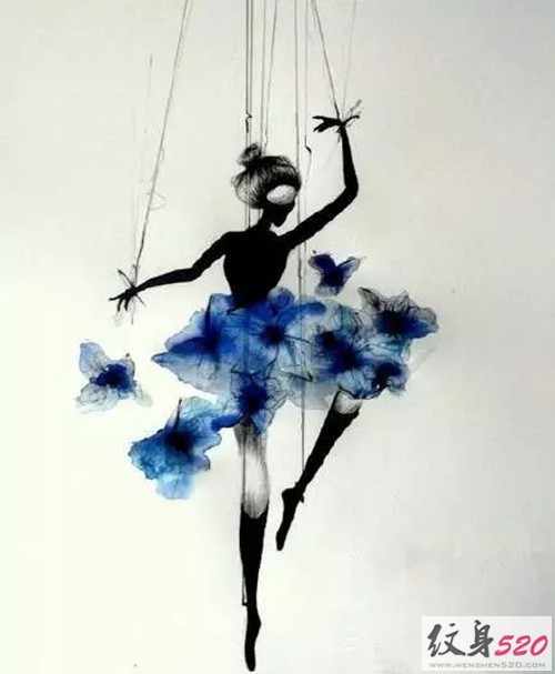 灵动的舞者精灵纹身手稿欣赏
