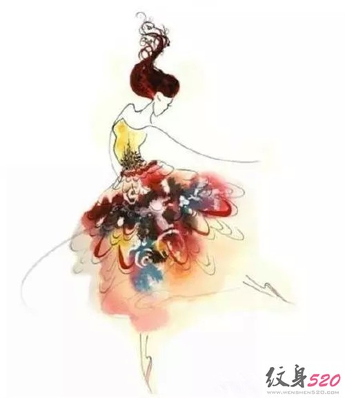 灵动的舞者精灵纹身手稿欣赏