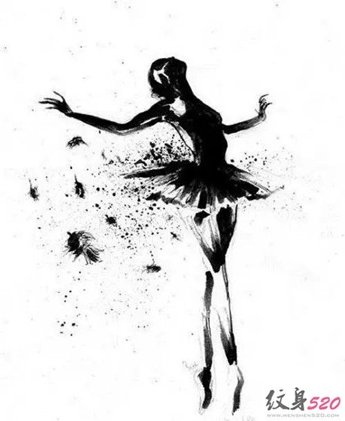 灵动的舞者精灵纹身手稿欣赏
