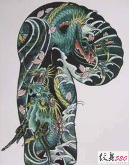 经典男士半甲纹身手稿素材