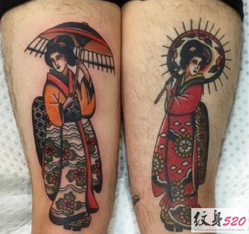 经典素材之日本艺妓纹身