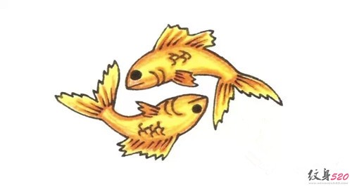 十二星座之双鱼座纹身手稿