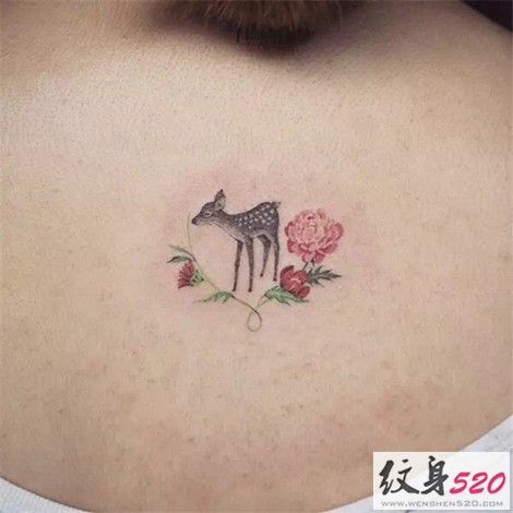 小清新麋鹿鹿角纹身图案