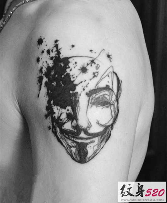 v字仇杀队时尚手臂纹身