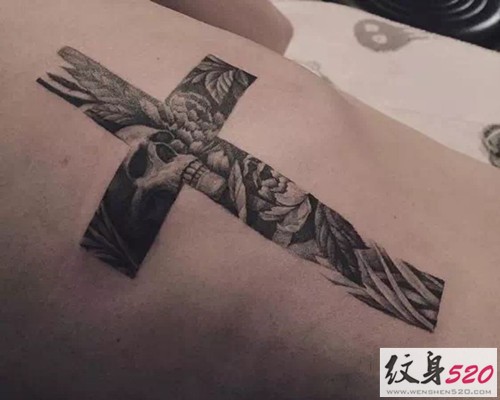 欧美风十字架纹身大全