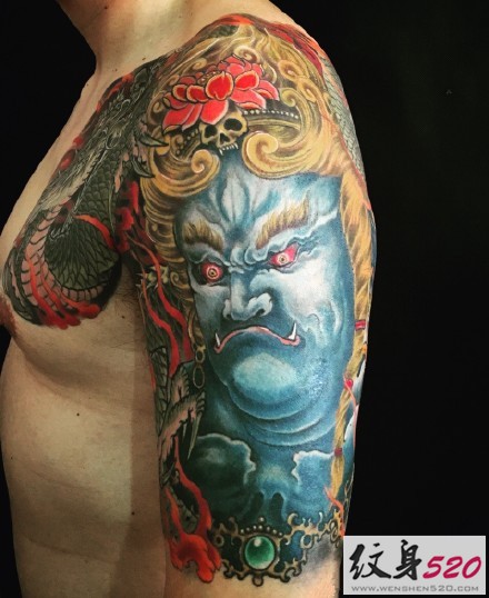 不动明王半甲纹身