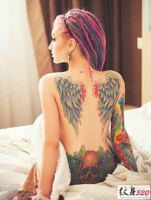 唯美的翅膀纹身图案大全