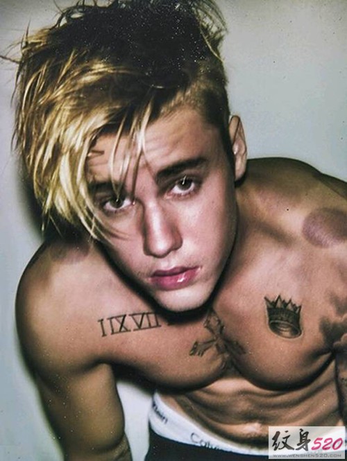 欧美潮男justin bieber的时尚纹身