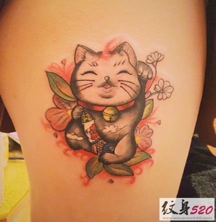 女生大腿性感部位纹身图案大全