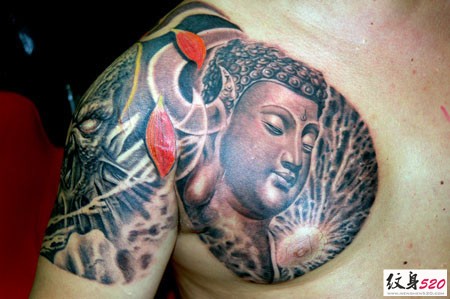 男士最爱的佛半甲纹身