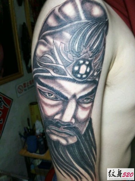 时尚关公大臂纹身图案大全