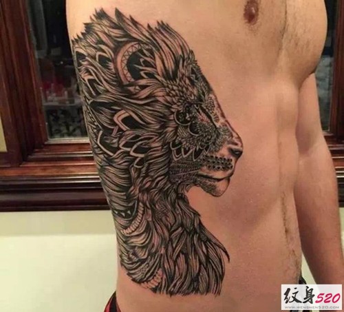 时尚个性的印第安狮子纹身图案