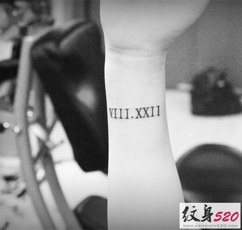 男女都适合的一组罗马数字纹身