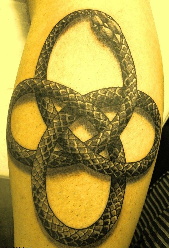 小腿上的贪吃蛇