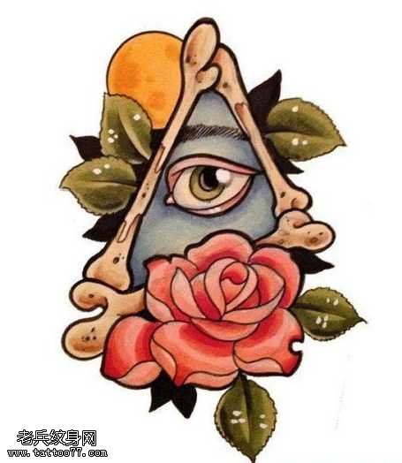 手稿三角眼纹身图案