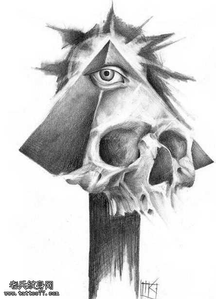 骷髅上帝之眼纹身图案