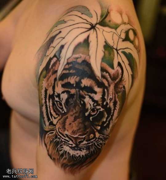 胳膊丛林之虎纹身图案
