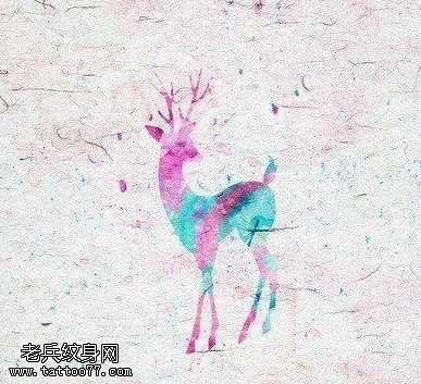 一组鹿纹身图案