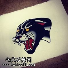 手稿一只黑豹纹身图案