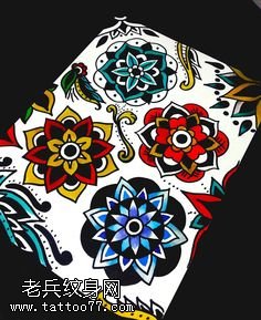 手稿水墨各种梵花纹身图案