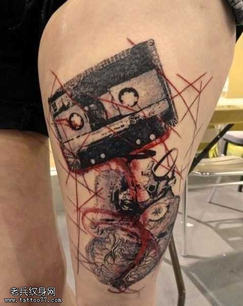 磁带回忆纹身图案