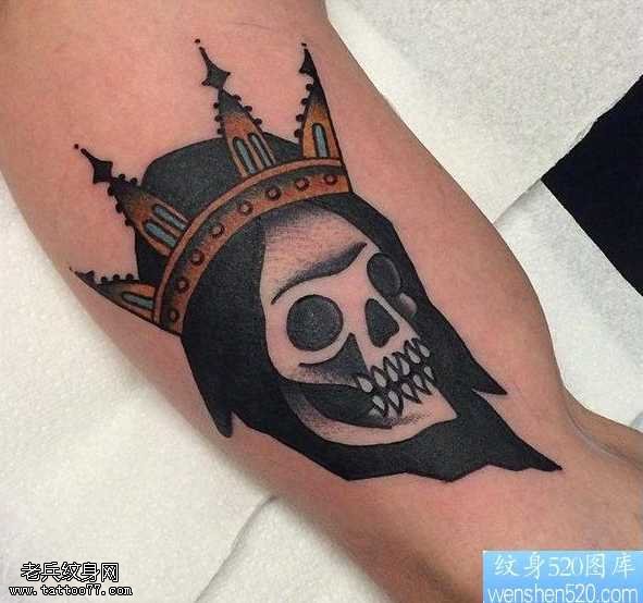 胳膊死神骷髅纹身图案