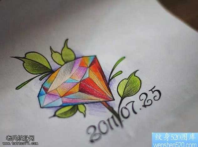 手稿钻石数字纹身图案