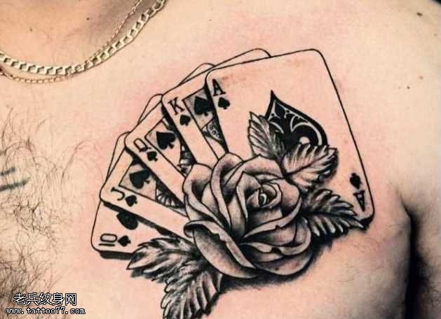 时尚的扑克牌纹身图案