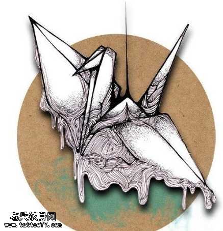 千纸鹤纹身图案