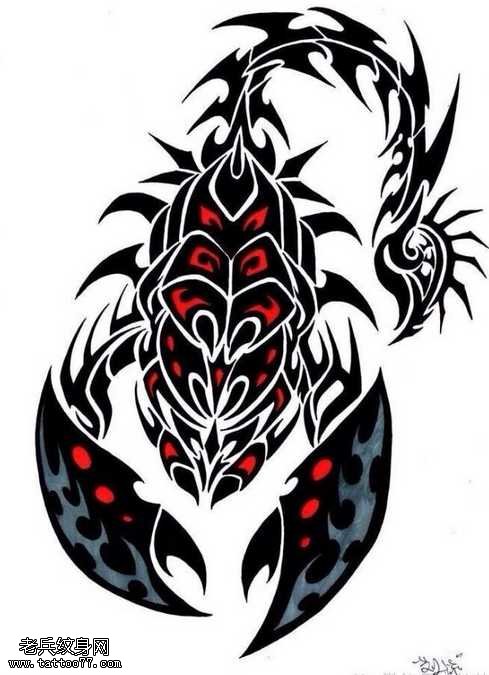 机械风格图腾蝎子纹身图案