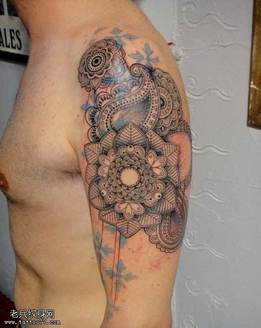 胳膊之花腾纹身图案