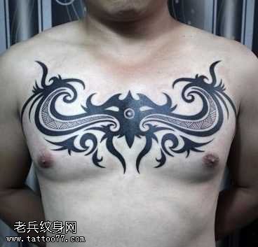 胸部帅气大气图腾纹身图案