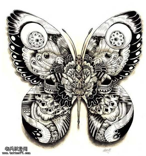 金典漂亮的蝴蝶纹身图案