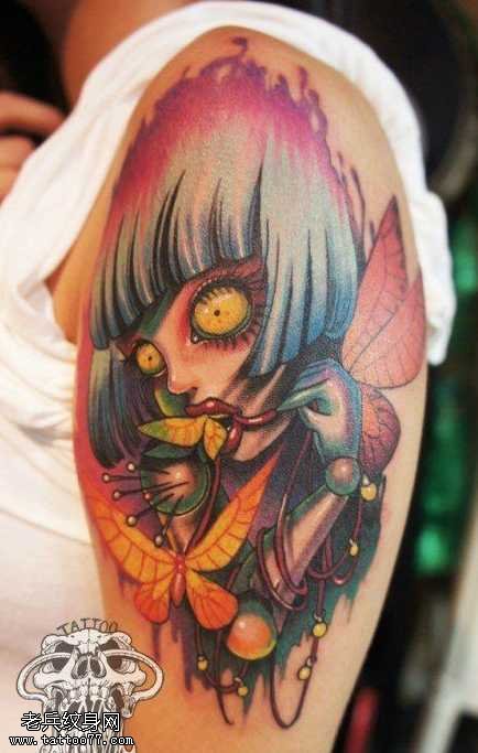 胳膊食梦精灵纹身图案
