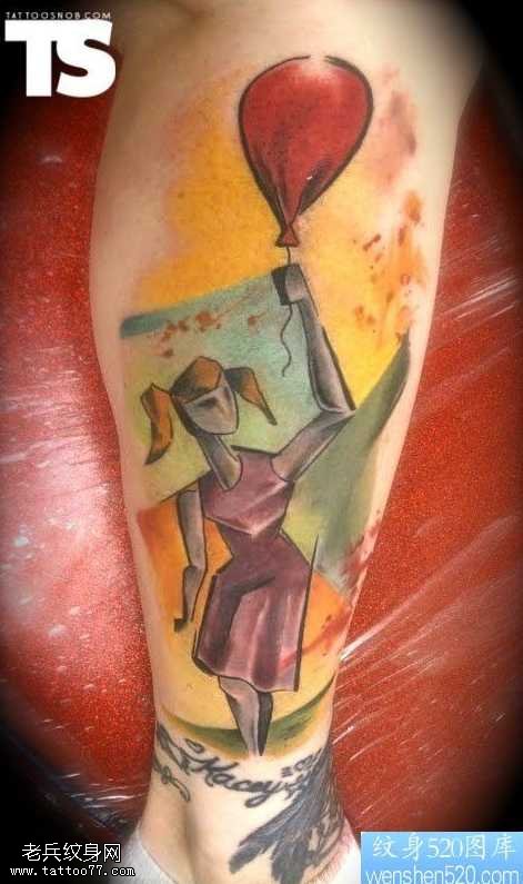 胳膊个性卡通纹身图案