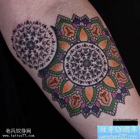 胳膊复古图腾纹身图案