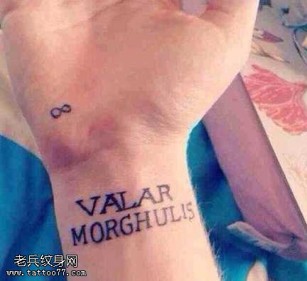 手腕英文字母纹身图案