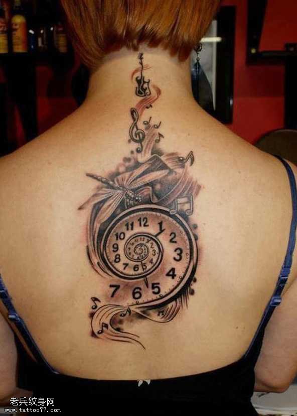 风格之怀表纹身图案