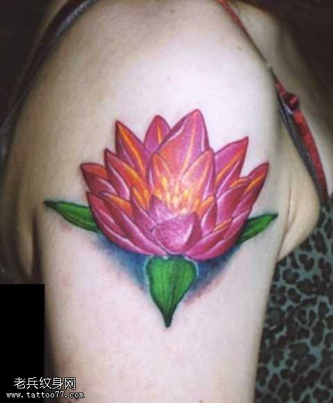 胳膊莲花纹身图案