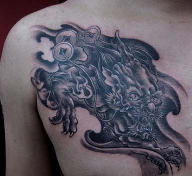 男士胸前传统貔貅纹身图案大全