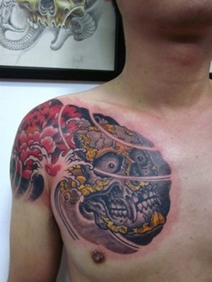 传统时尚的嘎巴拉半甲纹身图案