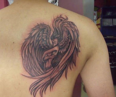 纯洁神圣的肩部天使纹身图案大全